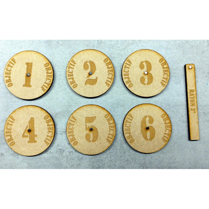 Set de 6 Pions Objecifs compatible Warhammer 40.000* Set de 6 Pions Objecifs compatible Warhammer 40.000*