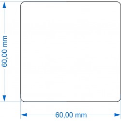 Socle 60x60mm transparent arrondi