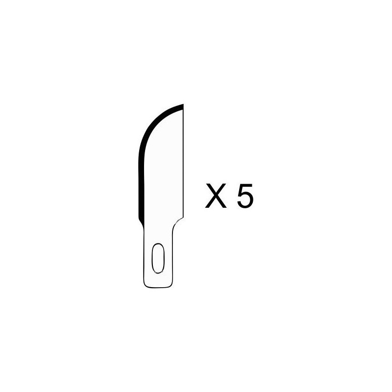 Set de 5 lames courbes pour couteau de modelisme