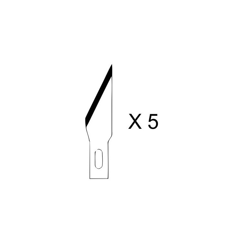 Set de 5 lames pointues pour couteau de modelisme
