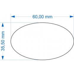 Socle ovale 60x35.5mm transparent