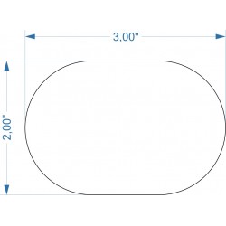 Socle 3''x2'' transparent arrondi