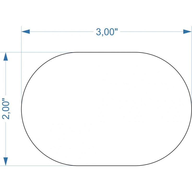 Socle 3''x2'' transparent arrondi Socle 3''x2'' transparent arrondi