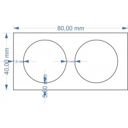 Plateau 80x40 avec 2 socles diamètre 30mm