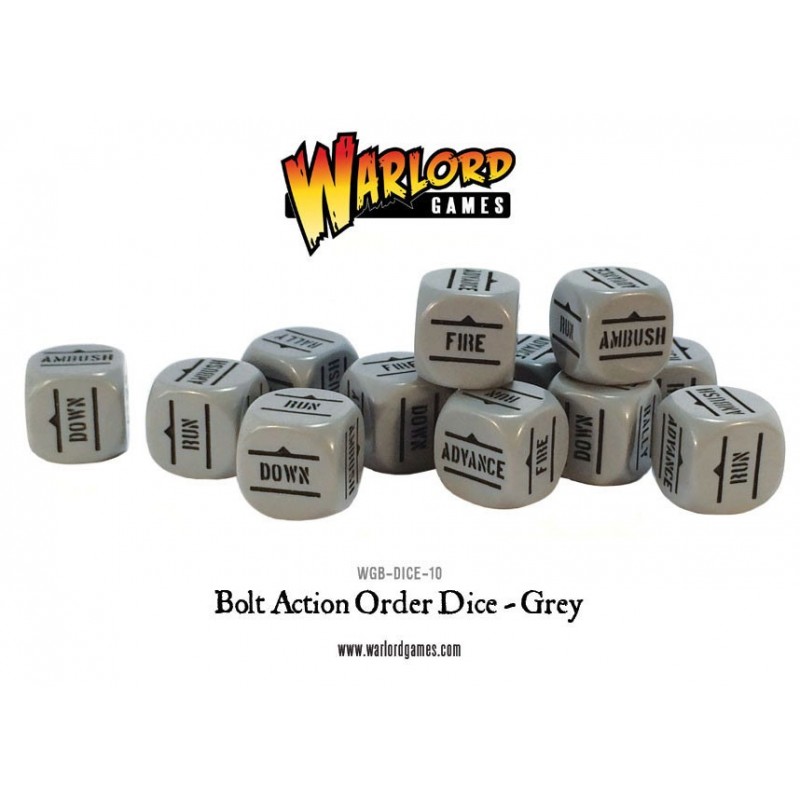 Bolt Action Orders Dice - Grey (12) Bolt Action Orders Dice - Grey (12)