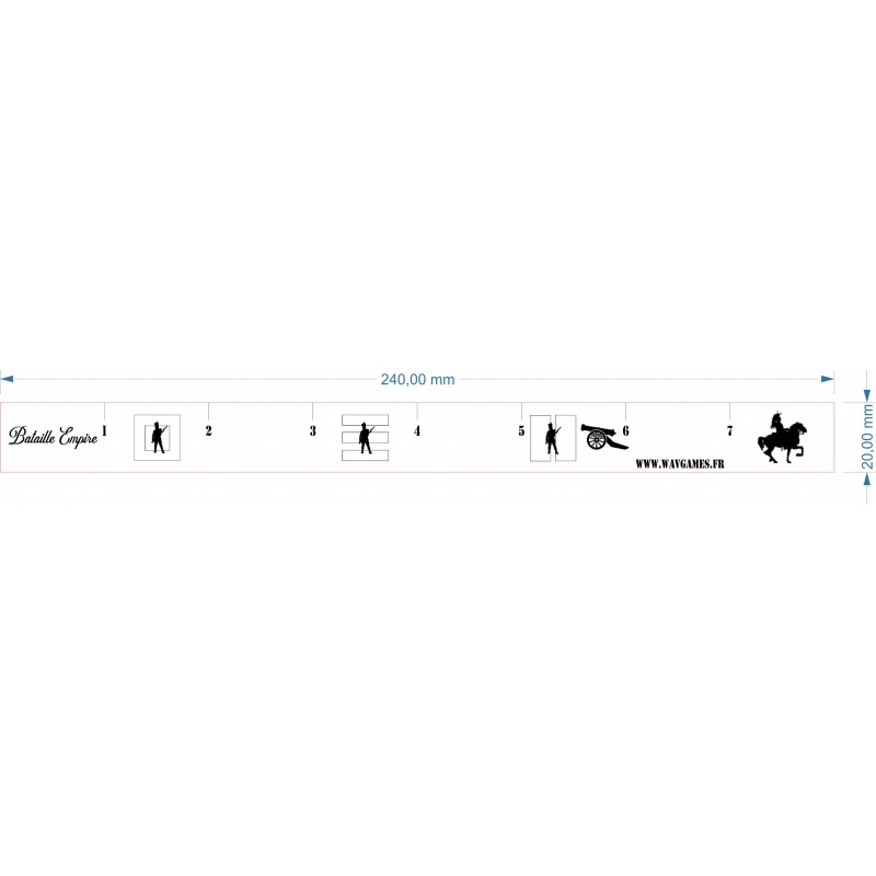 Réglette 8UD - 15mm - Largeur 20mm