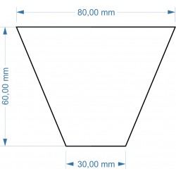 Socle Trapèze 80x30x60mm