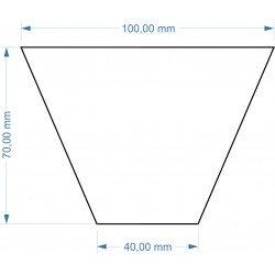 Socle Trapèze 100x40x70mm