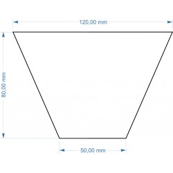 Socle Trapèze 120x50x80mm