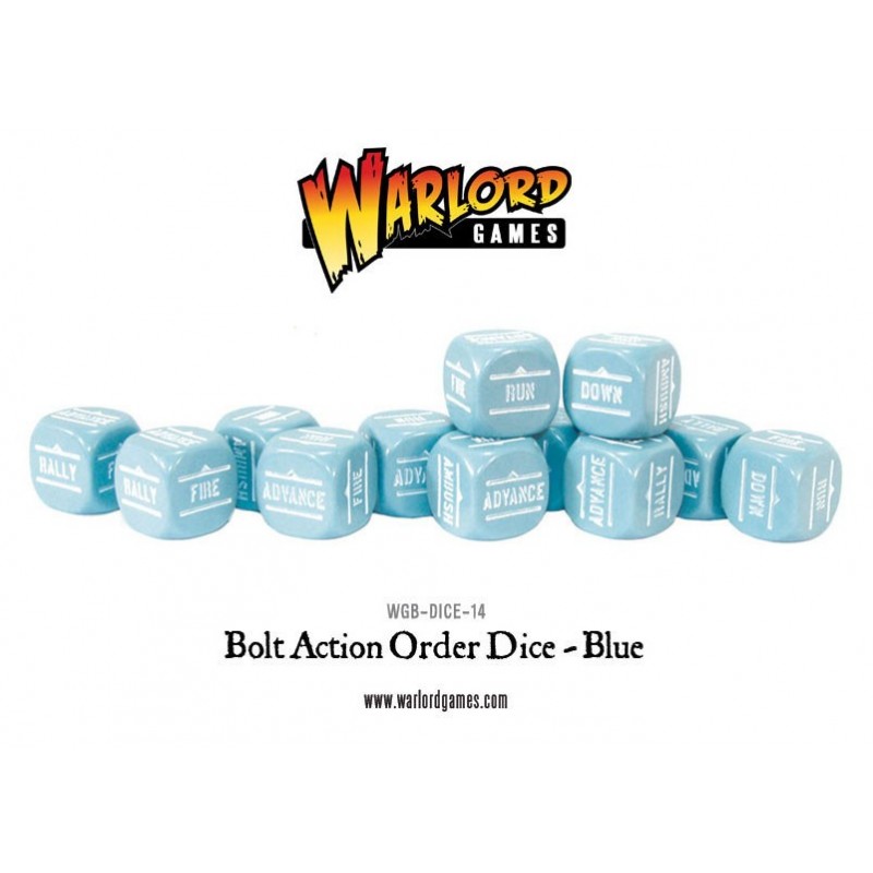 Bolt Action Orders Dice - Blue (12)