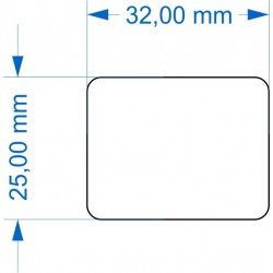 Socle 25x32mm angles arrondis