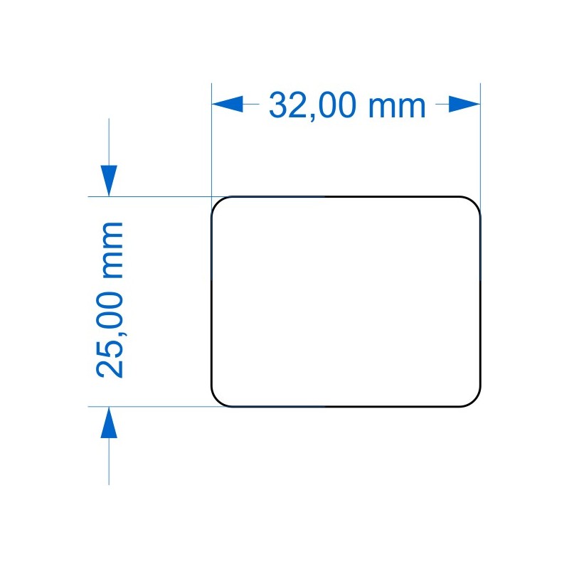 Socle 25x32mm angles arrondis