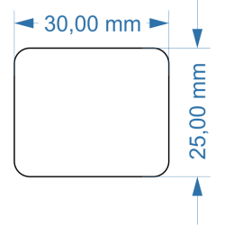 Socle 25x30mm angles arrondis