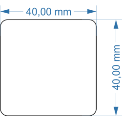 Socle 40x40mm angles arrondis