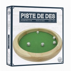 Piste 35 cm bois avec 5 dés