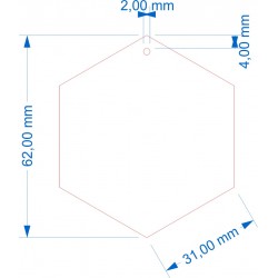Socle Hexagonal 62mm avec trou