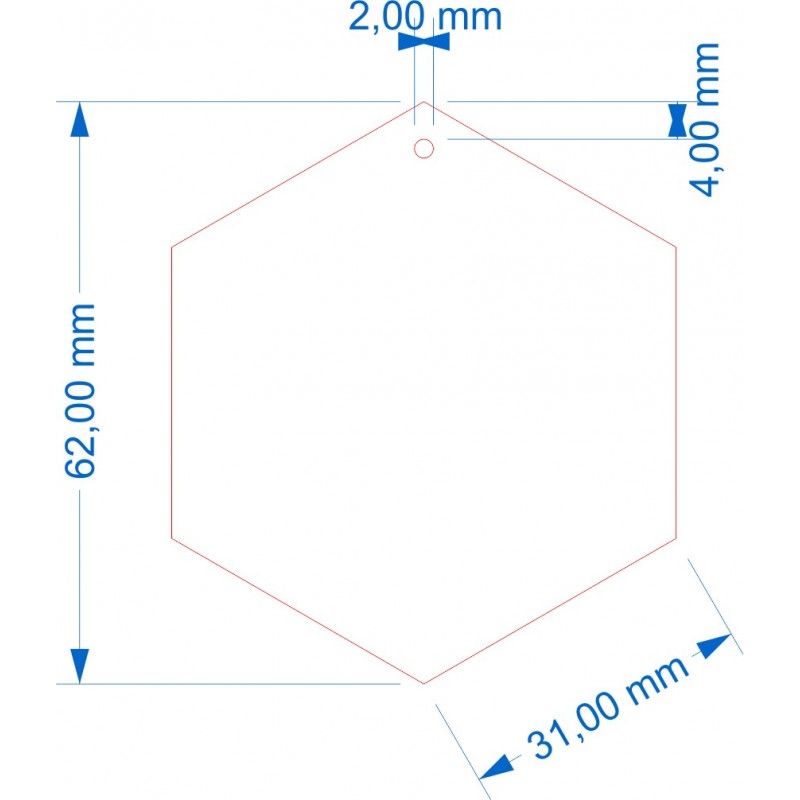 Socle Hexagonal 62mm avec trou