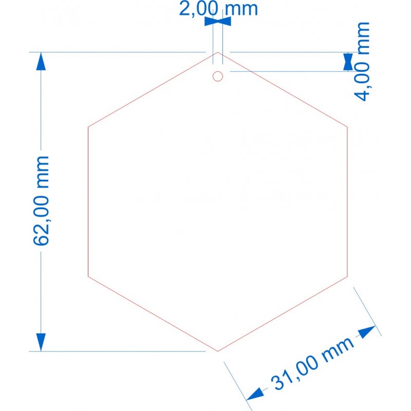 Socle Hexagonal 62mm avec trou Socle Hexagonal 62mm avec trou