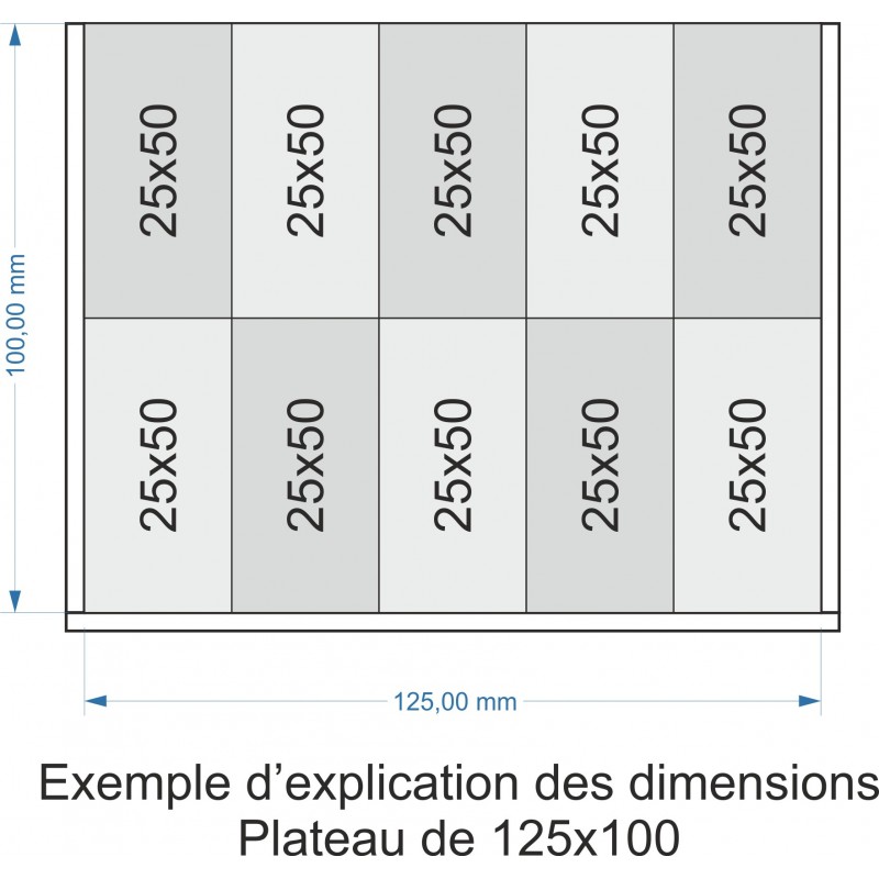 Plateau de mouvement 125x100mm