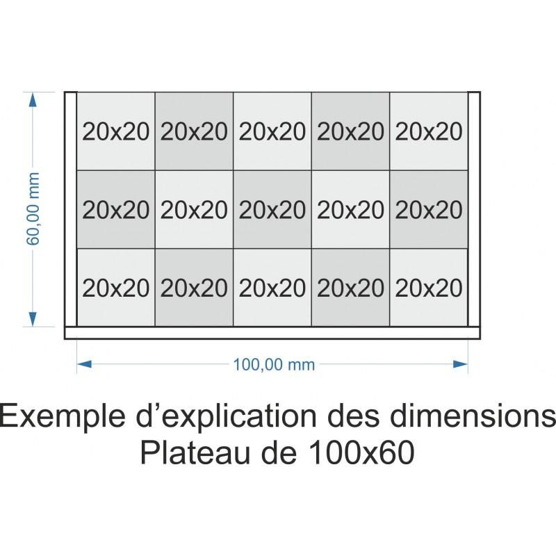 Plateau de mouvement 100x60mm