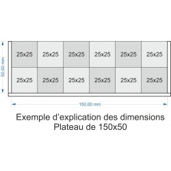 Plateau de mouvement 150x50mm