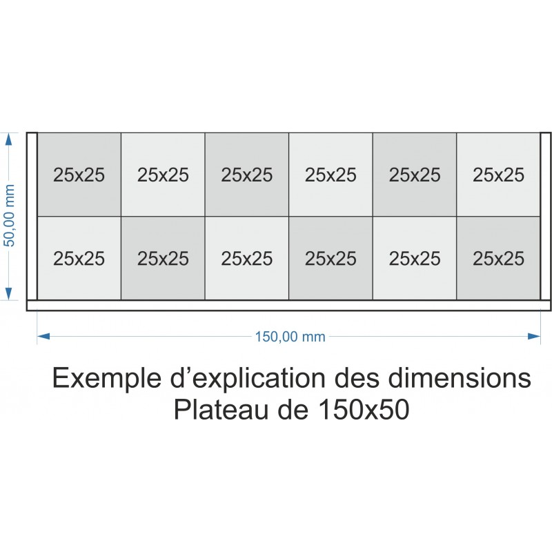 Plateau de mouvement 150x50mm