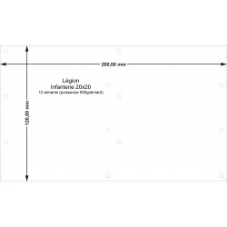 Plateau Légion Infanterie 20x20 - 200x120mm Magnétique