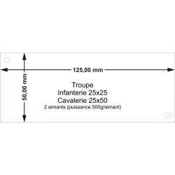 Plateau Troupe Infanterie 25x25 - 125x50mm Magnétique