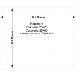 Plateau Régiment Infanterie 25x25 - 125x100mm Magnétique