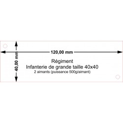 Plateau Régiment Infanterie de grande taille 40x40 - 120x40mm Magnétique