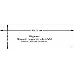 Plateau Régiment Cavalerie de grande taille 50x50 - 150x50mm Magnétique