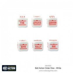 Bolt Action Orders Dice - White (12)