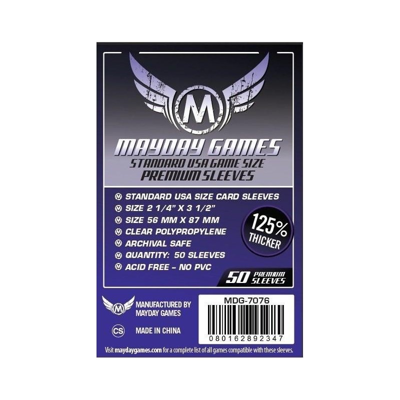 Premium USA Board Game Sleeves 56 mm X 87 mm (50 pack) (Purple) Premium USA Board Game Sleeves 56 mm X 87 mm (50 pack) (Purple)