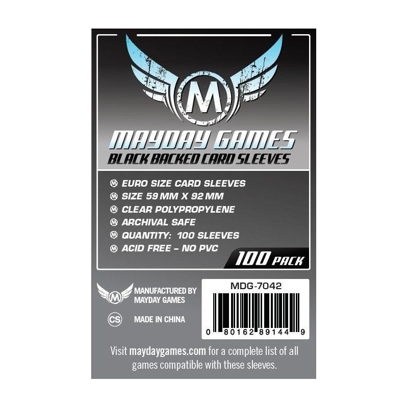 Euro Card Sleeve -Black Backed (Pack of 100) -59 mm X 92 mm Euro Card Sleeve -Black Backed (Pack of 100) -59 mm X 92 mm