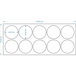 Plateau de mouvement 5x2 Socles Rond diamètre 40mm