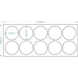 Plateau de mouvement 5x2 Socles Rond diamètre 40mm