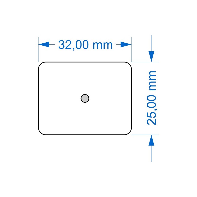 Socle 25x32mm angles arrondis Magnétique