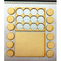 Plateau 125x100 - 4x3 Socles Rond diamètre 32mm