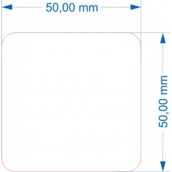 Socle 50x50mm transparent arrondi