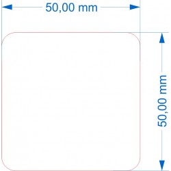 Socle 50x50mm transparent arrondi