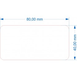 Socle 80x40mm transparent arrondi