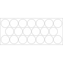 Plateau 20 Socles Rond diamètre 25mm sur 3 rangs