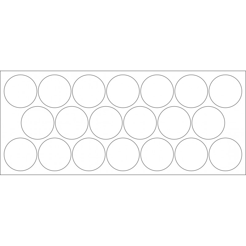 Plateau 20 Socles Rond diamètre 25mm sur 3 rangs Plateau 20 Socles Rond diamètre 25mm sur 3 rangs